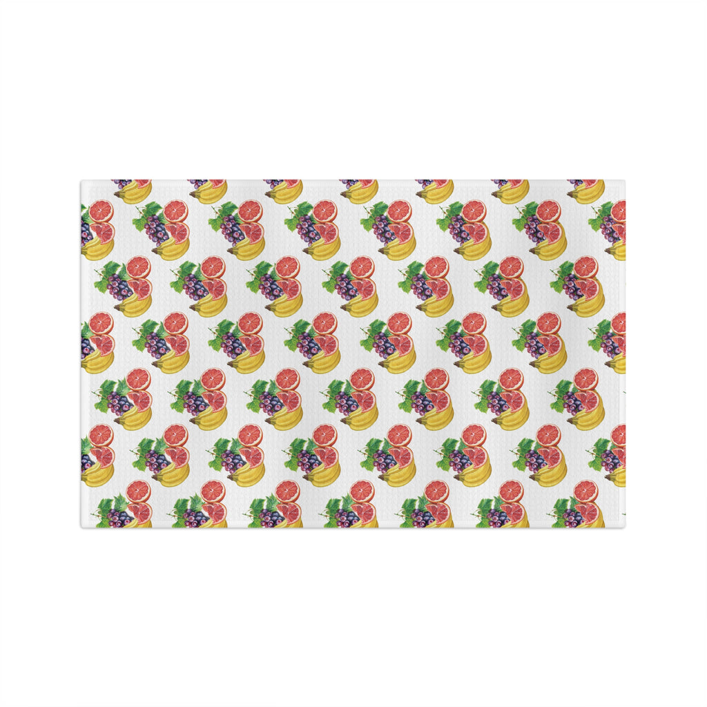 Absorbent Fruit Pattern Microfiber Tea Towel — Grapefruit, Banana & Grape Kitchen Towel
