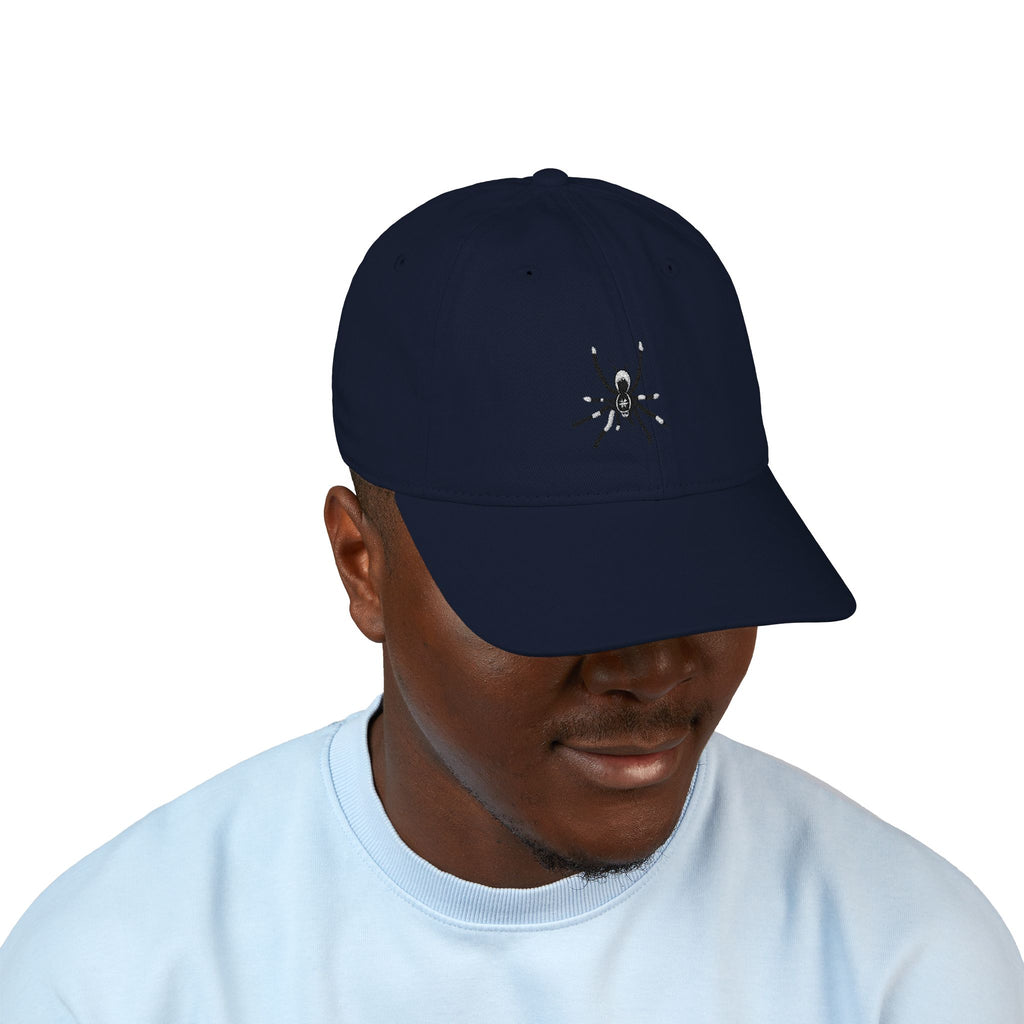 Embroidered Spider Organic Baseball Cap – Minimal Gothic Dad Hat