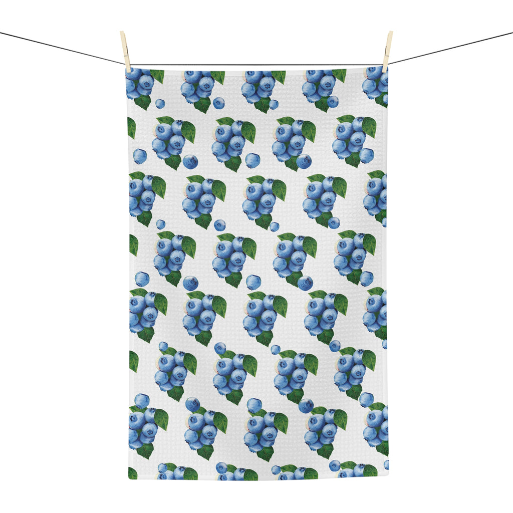 Blueberry Pattern Microfiber Tea Towel — Watercolor Fruit Kitchen Linen