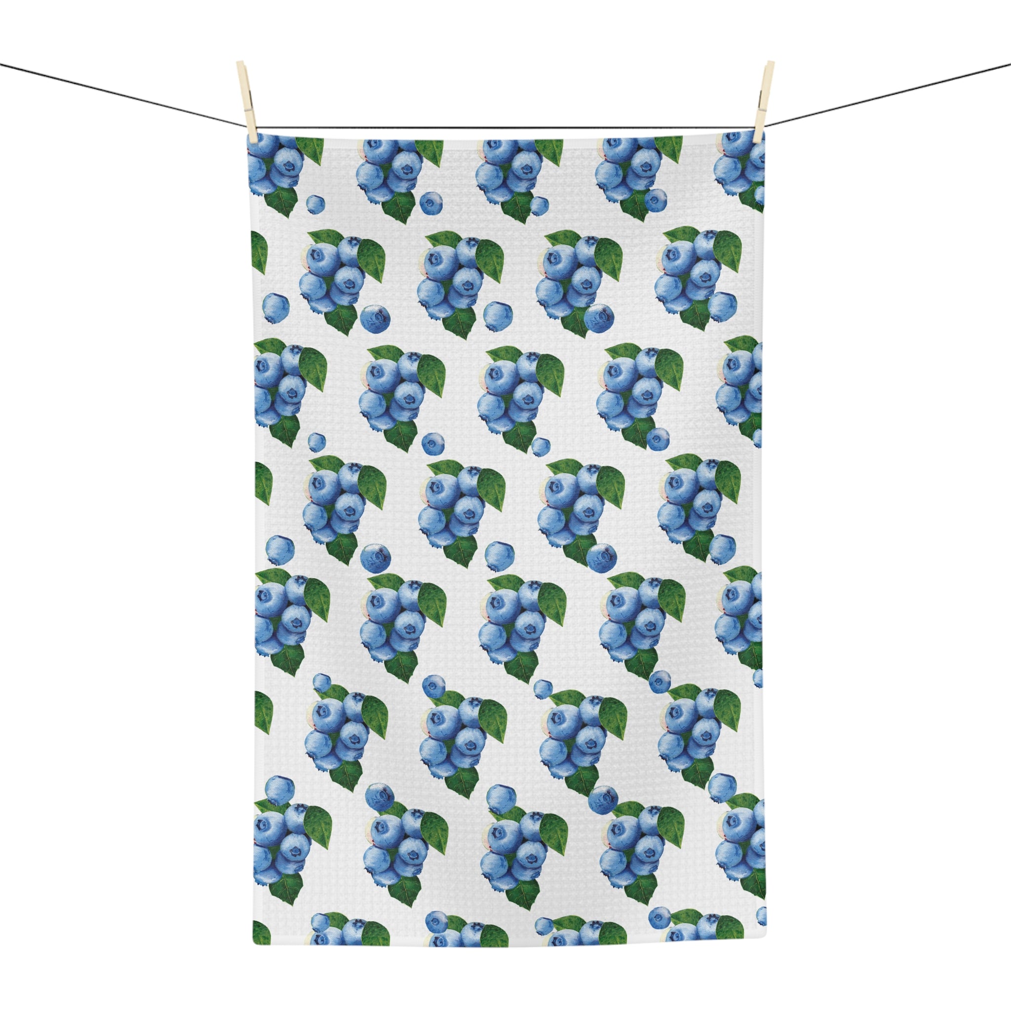 Blueberry Pattern Microfiber Tea Towel — Watercolor Fruit Kitchen Linen
