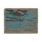 Sunset Seascape Woven Blanket — Coastal Throw with Beach Horizon Design
