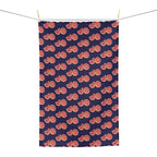 Absorbent Grapefruit Pattern Microfiber Tea Towel — Citrus Kitchen Towel (Navy Background)