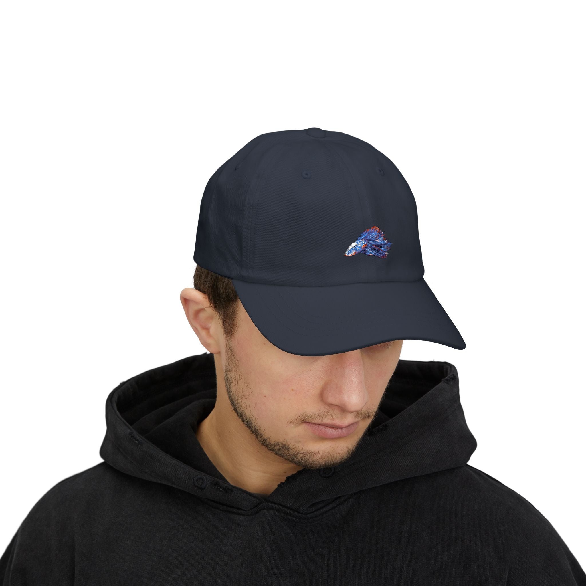 Betta Fish Embroidered Dad Cap — Colorful Aquarium Fish Baseball Hat