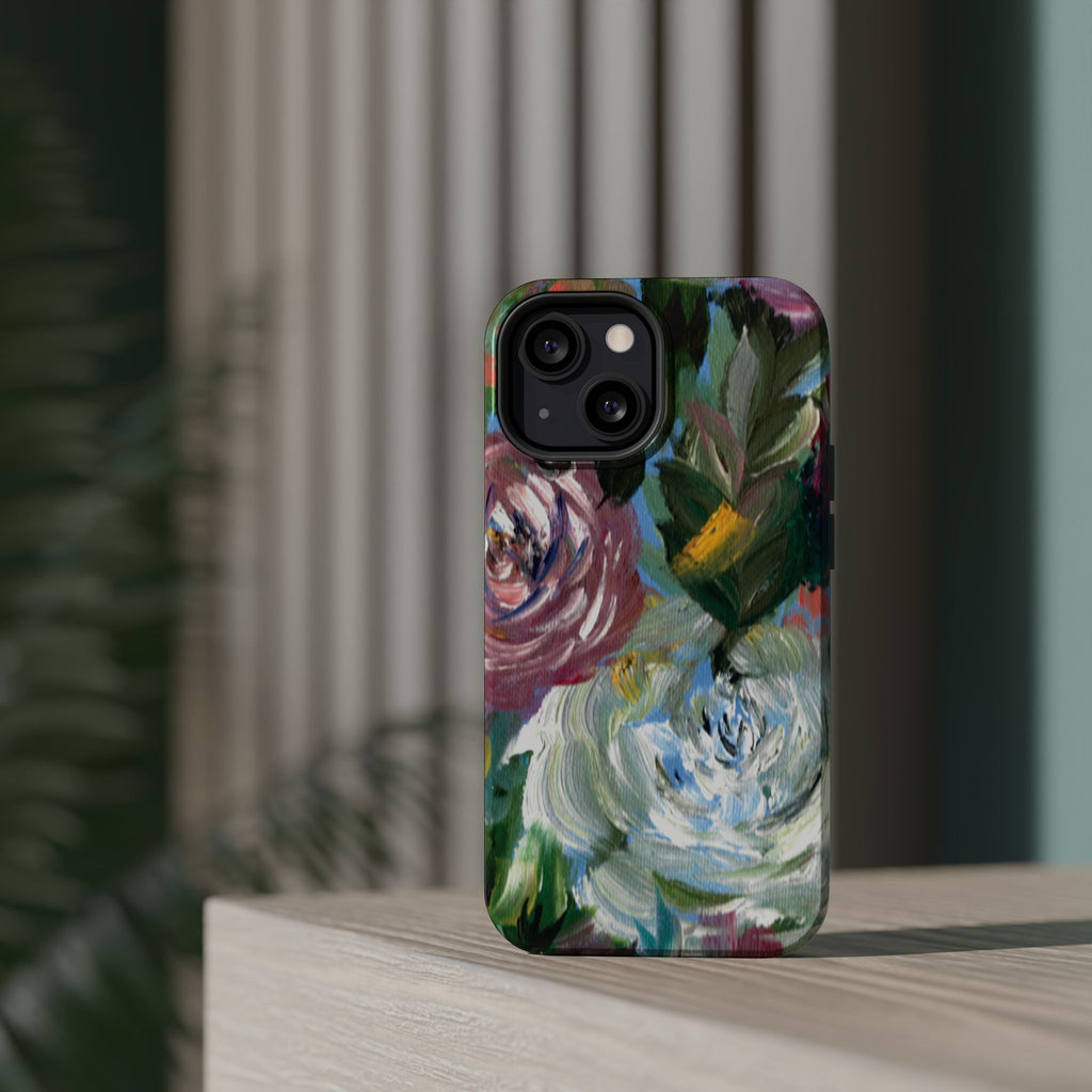 Floral Brushstroke Magnetic Impact-Resistant Phone Case