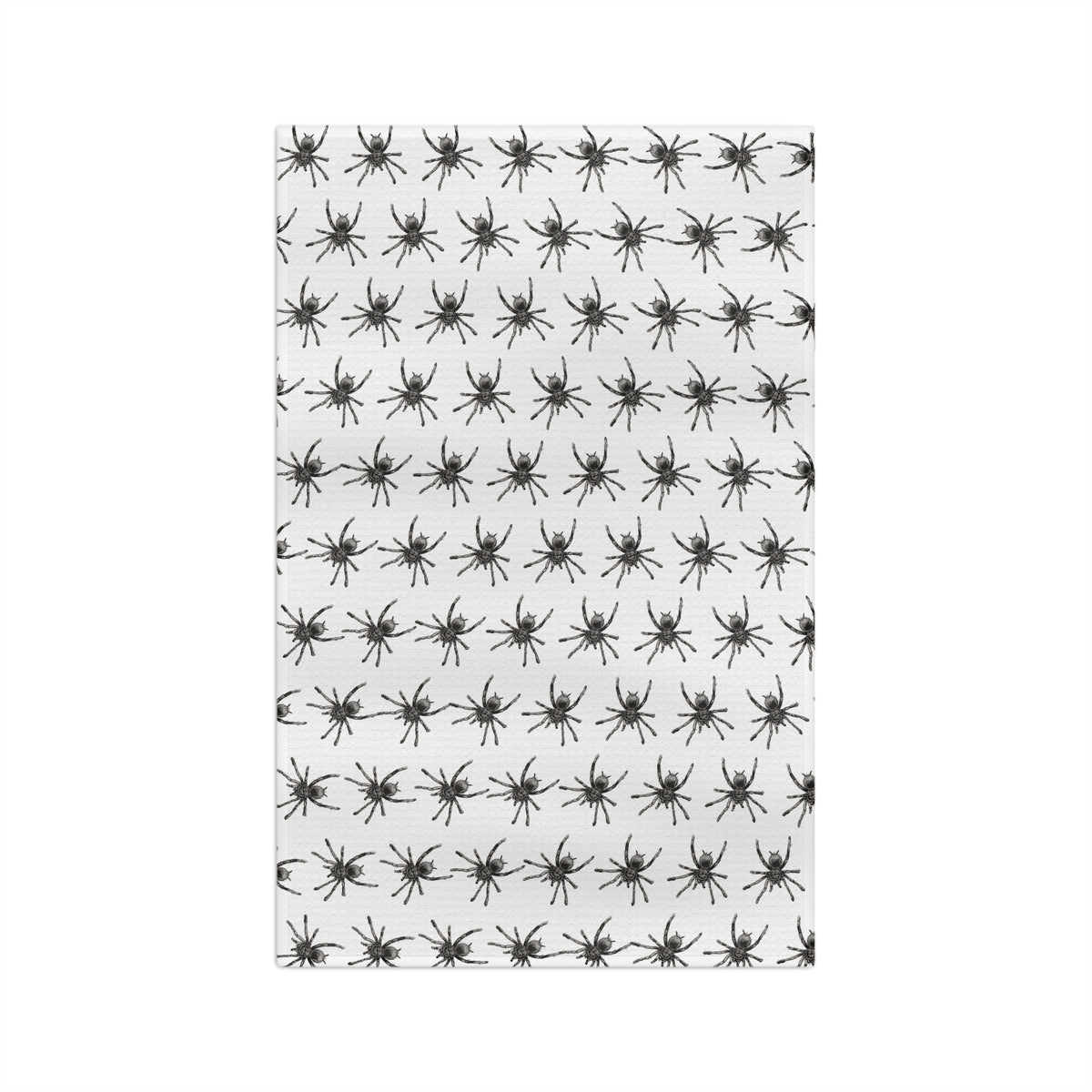 Absorbent Spider Pattern Tea Towel — Black Arachnid Microfiber Kitchen Towel
